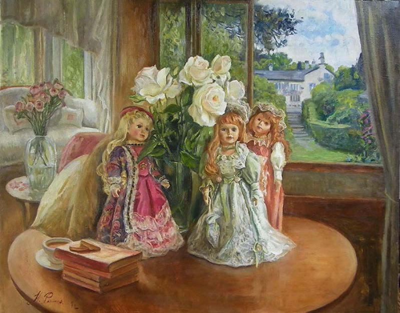 Le bambole e le rose inglese di Repina Natalia
