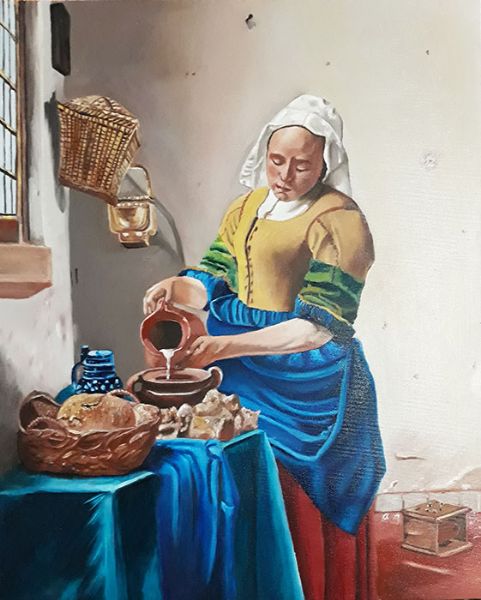 Omaggio a Vermeer - La lattaia di Lusuardi Paola