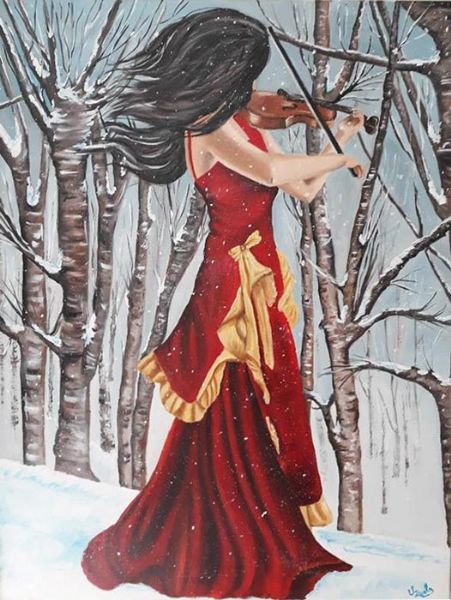 Violinista sulla neve di Lusuardi Paola