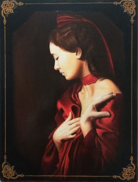 Woman in red di Pinotti Cesare