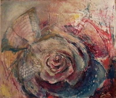 Rosa con farfalla